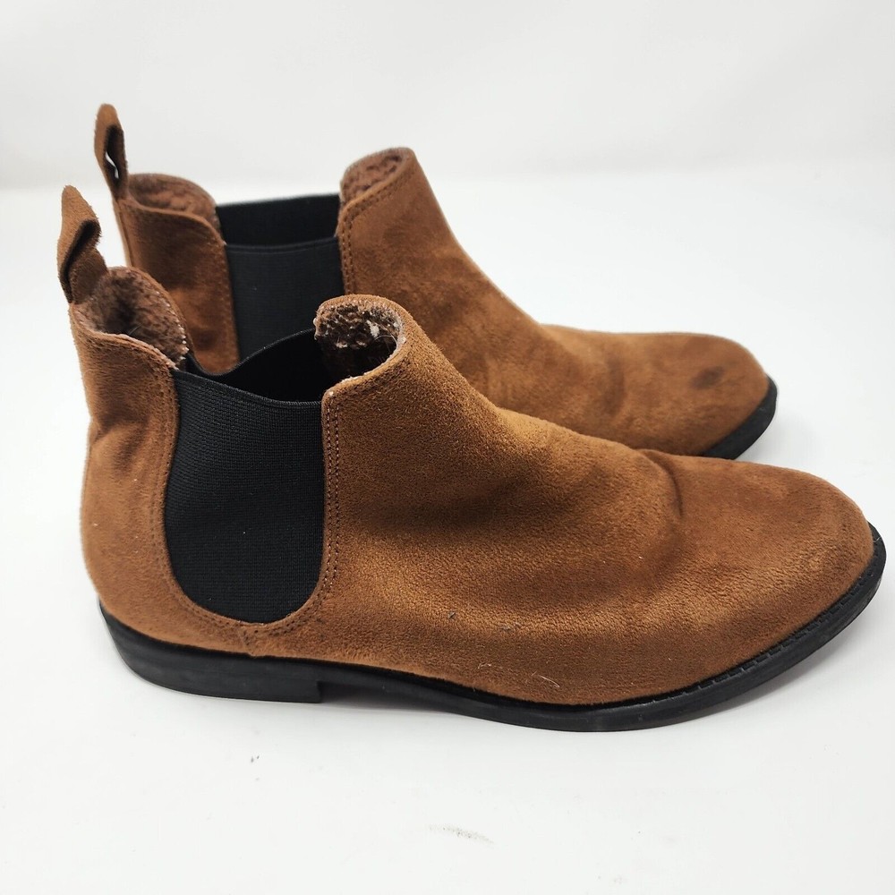 H&M DIVIDED – Women’s Suede Bootie Brown Boots Size 8.5 / 39